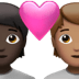 🧑🏿‍❤️‍🧑🏽 couple with heart: person, person, dark skin tone, medium skin tone display on Apple